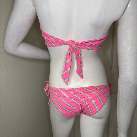 Pink and Gold Striped Bikini Set - Picture 4 of 11
